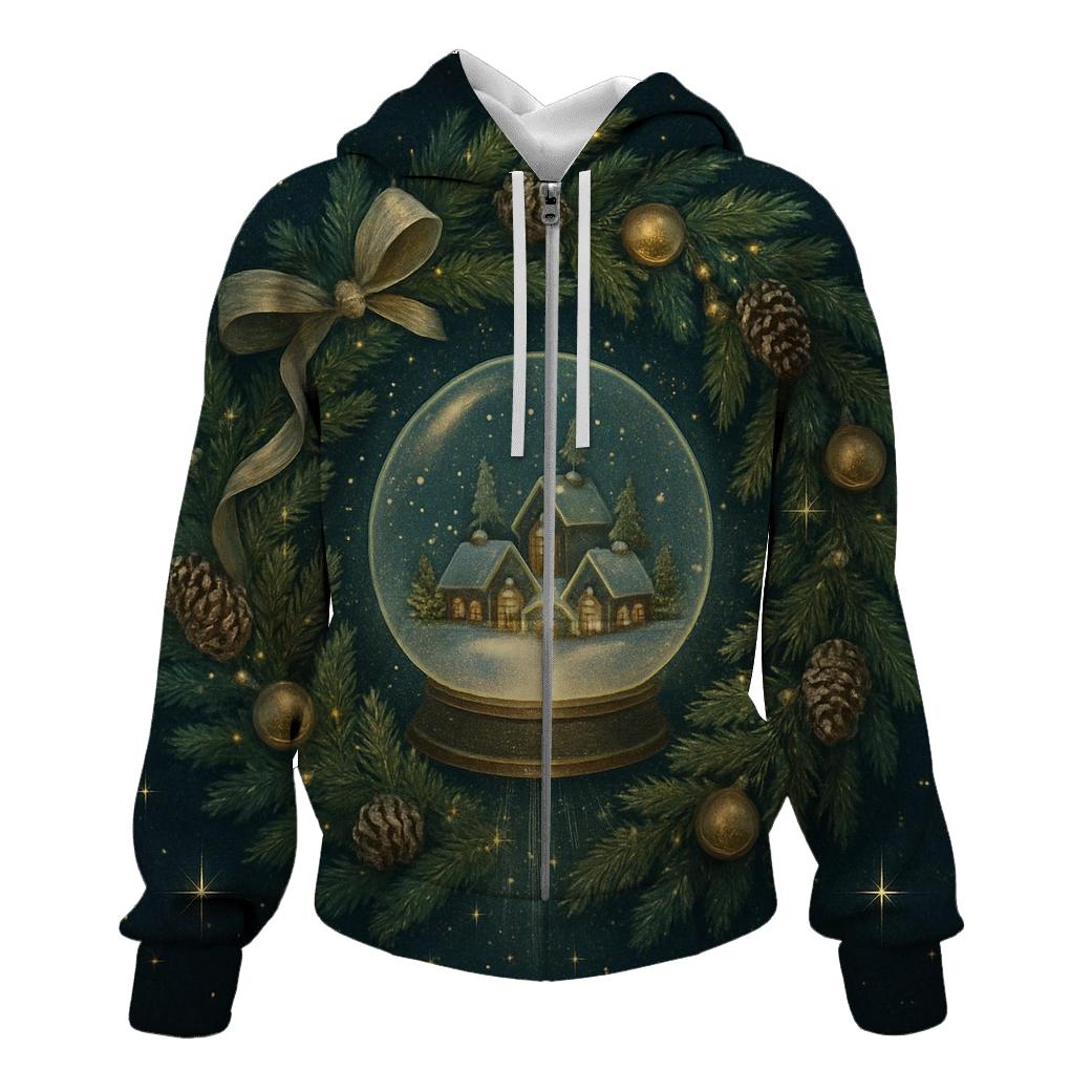 Magical Snow Globe Wreath Portal hoodie designs