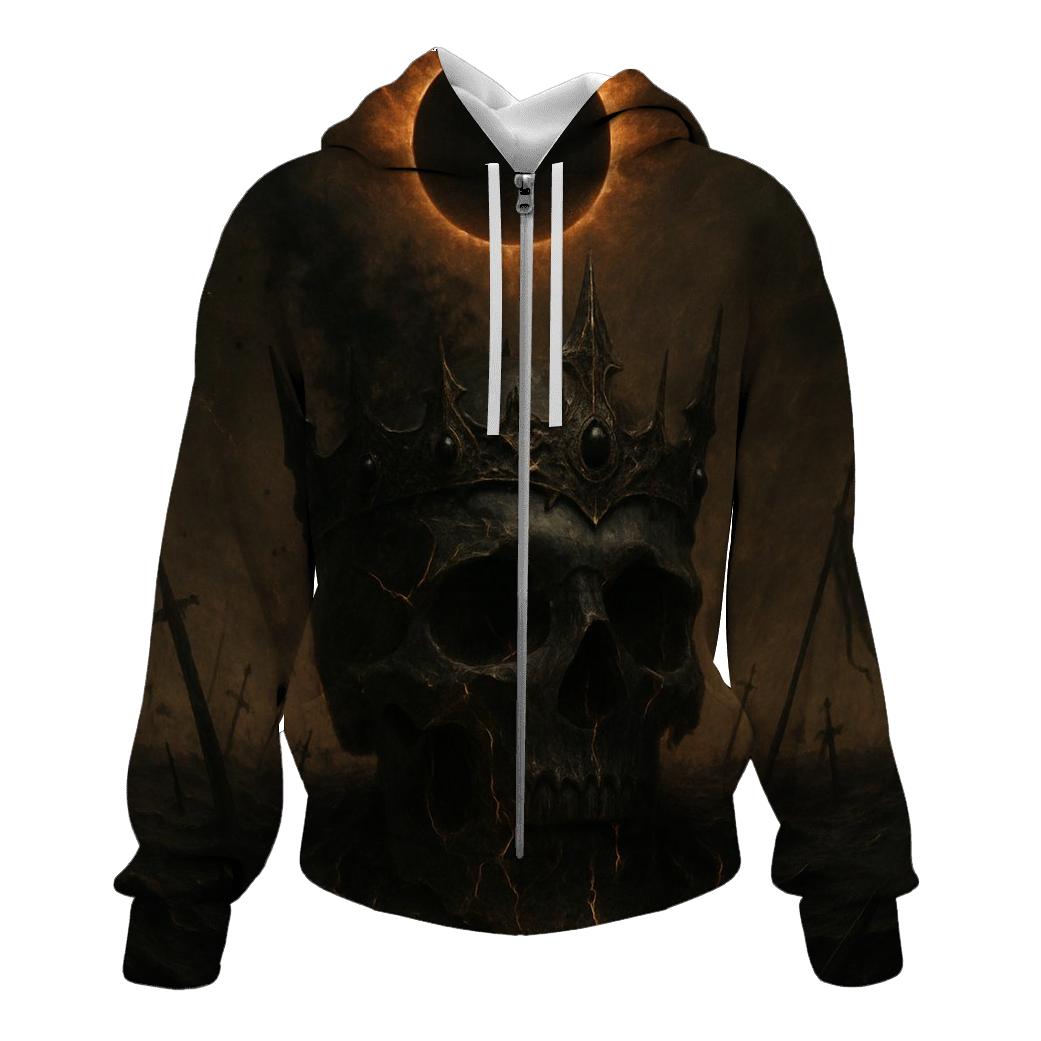 Crowned Skull Of The Black Sun premium hoodies