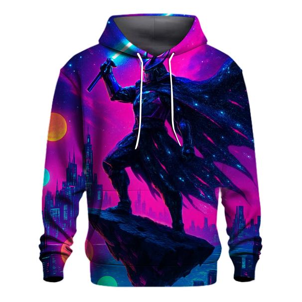 Astral Samurai Over Neon Worlds printed hoodies