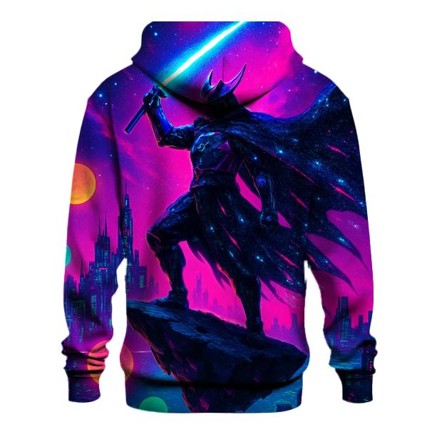 Astral Samurai Over Neon Worlds printed hoodies