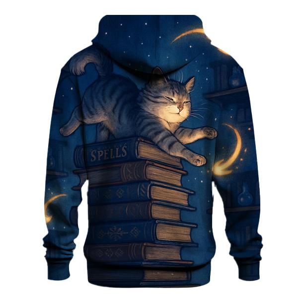 Moonlit Library Cat Dream premium hoodies