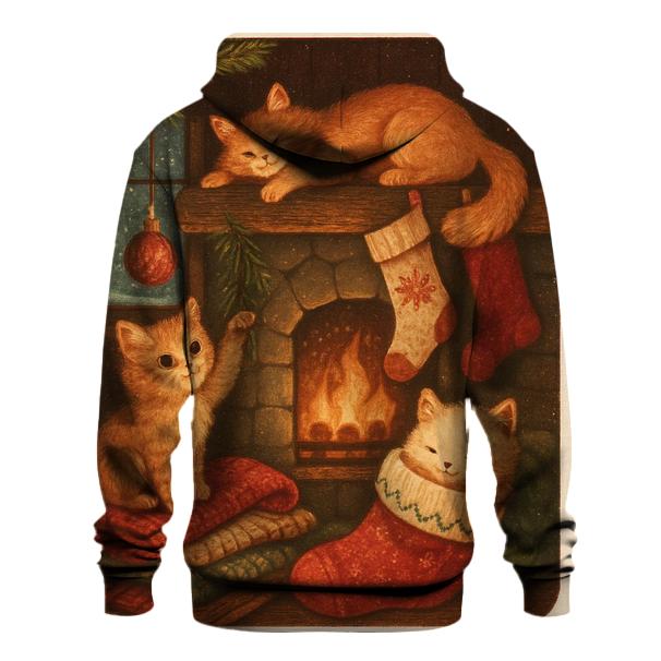 Cozy Cabin Christmas Cats premium hoodies