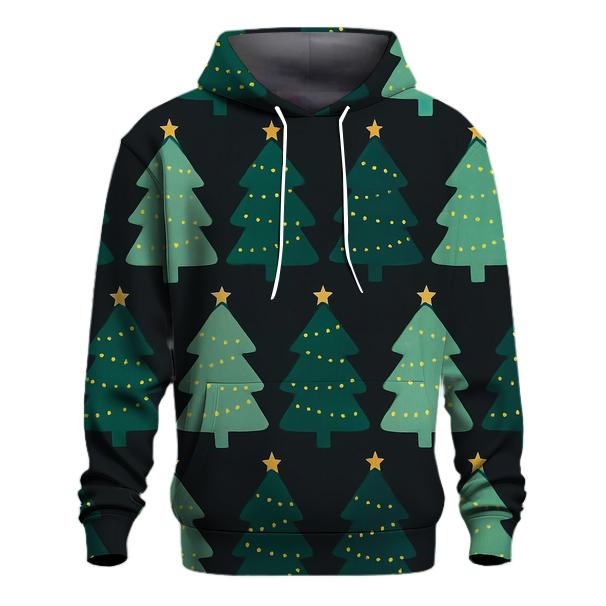 Emerald Fir Tree Checkerboard Glow graphic hoodies