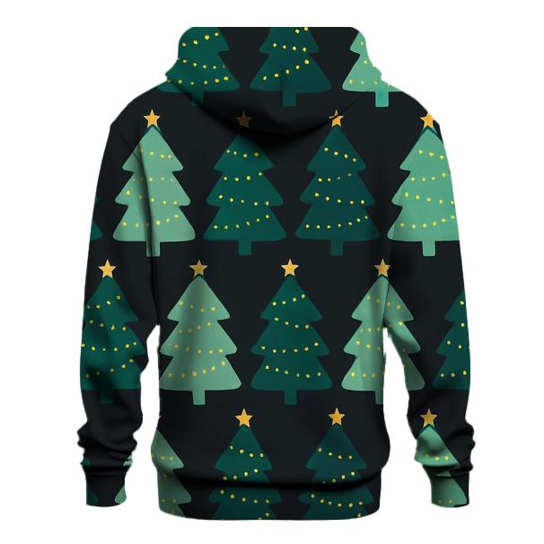 Emerald Fir Tree Checkerboard Glow graphic hoodies