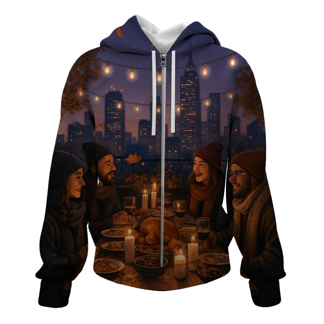 City Rooftop Friendsgiving Glow hoodie designs