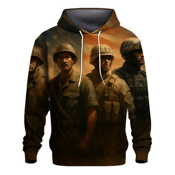 Brothers In Arms Under One Flag embroidered hoodies