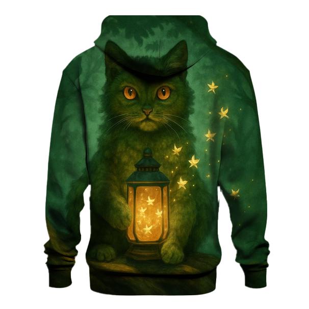 Forest Lantern Guardian Cat hoodies fashion