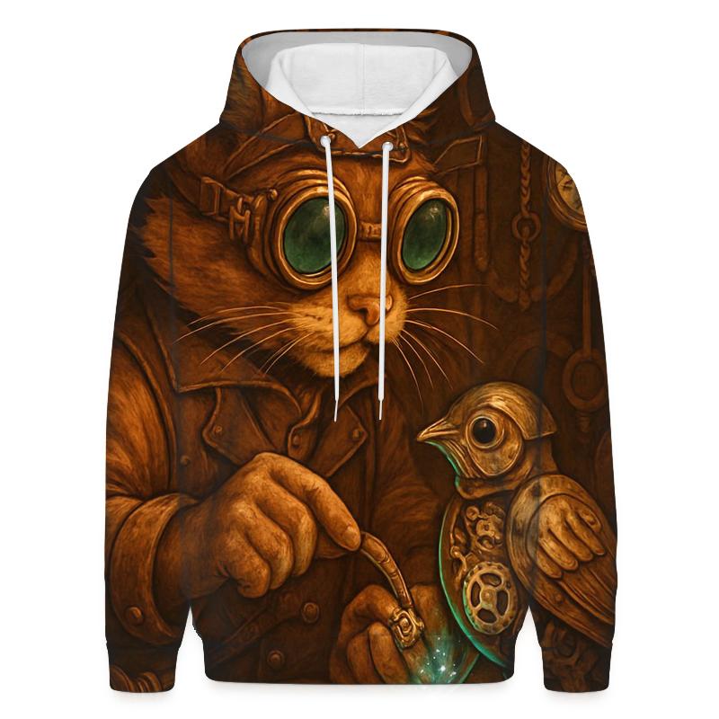 Clockwork Tinkerer Steampunk Cat heavyweight hoodies