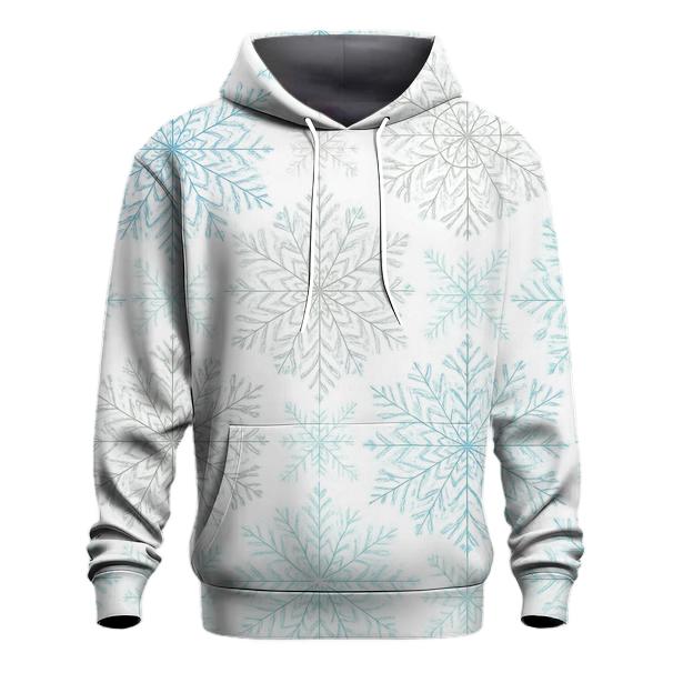 Snowflake Kaleidoscope On Icy White pullover hoodies
