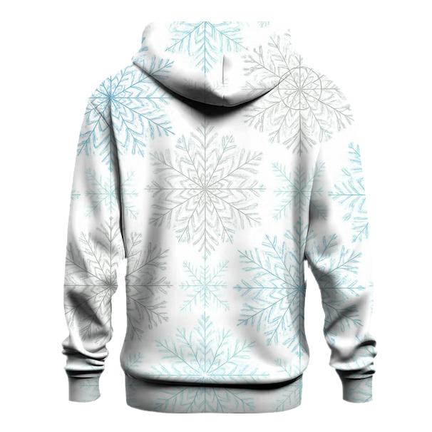 Snowflake Kaleidoscope On Icy White pullover hoodies