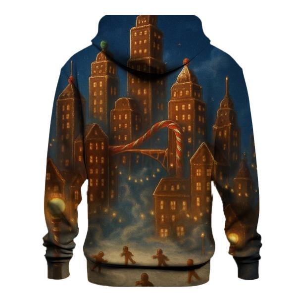 Midnight Gingerbread Cityscape heavyweight hoodies