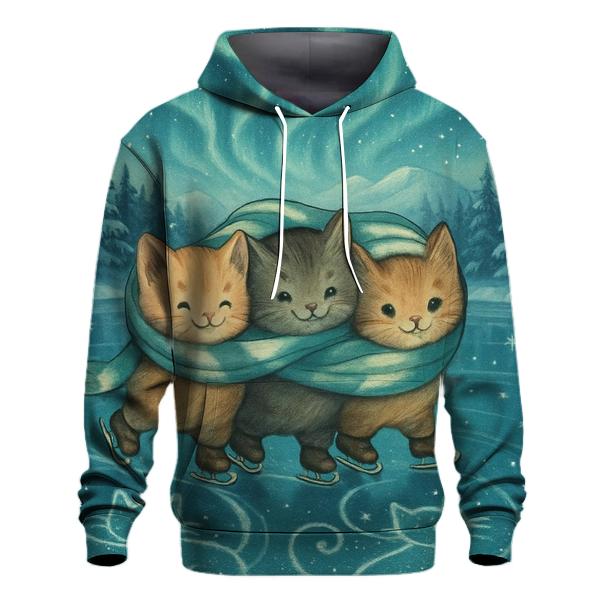 Aurora Ice Skating Kittens hoodies fashion