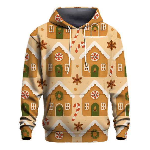Gingerbread Village Tiles On Soft Beige custom hoodies
