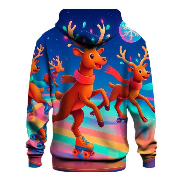 Reindeer Retro Roller Rink Christmas printed hoodies