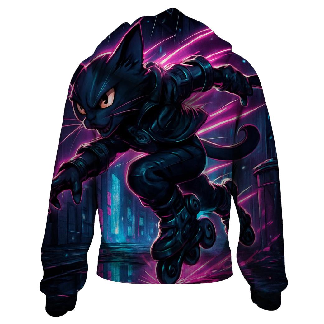 Cyber Skater Neon Alley Cat hoodie styles