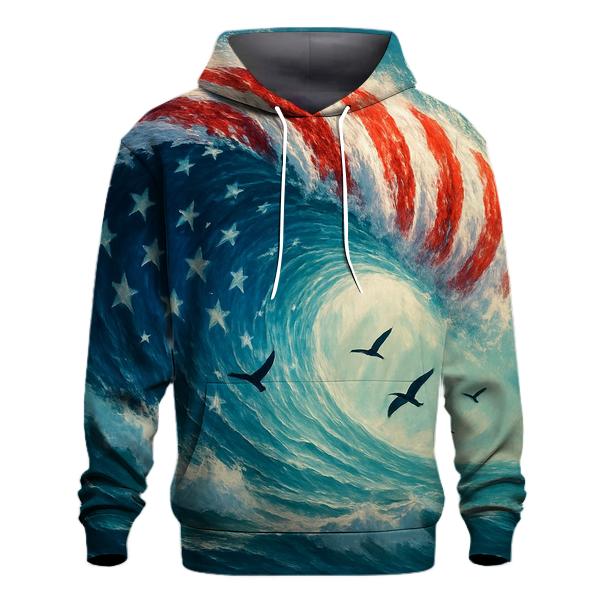 Ocean Wave Of Stars And Stripes premium hoodies