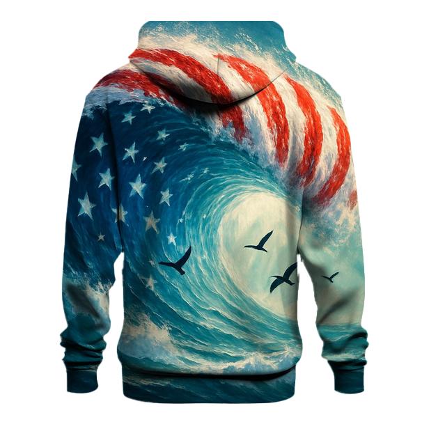 Ocean Wave Of Stars And Stripes premium hoodies