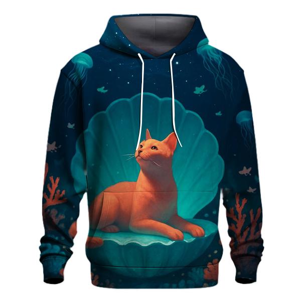 Coral Reef Stargazer Cat graphic hoodies