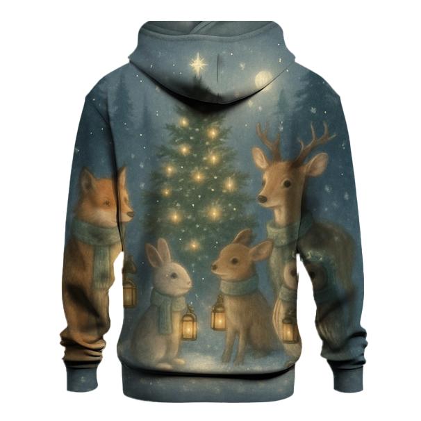 Forest Animals Lantern Caroling heavyweight hoodies