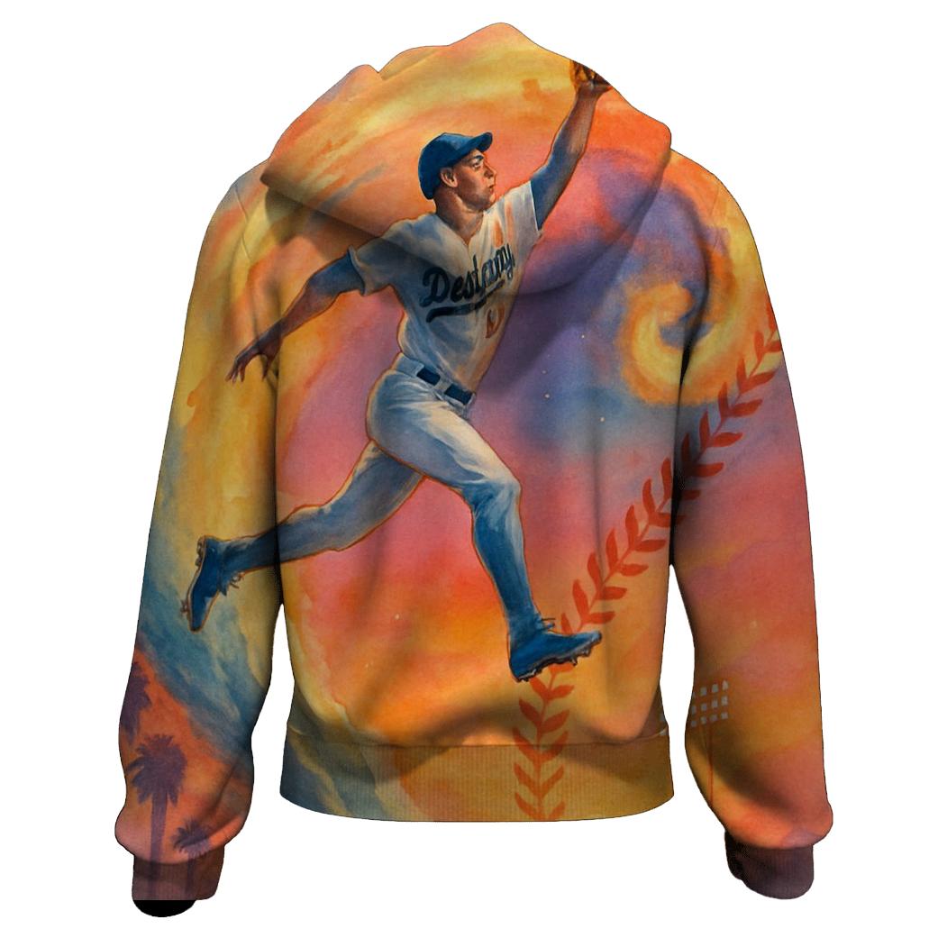 Sunset Surfing Outfielder printed hoodies