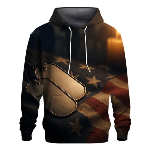 Dog Tags Of A Grateful Nation printed hoodies