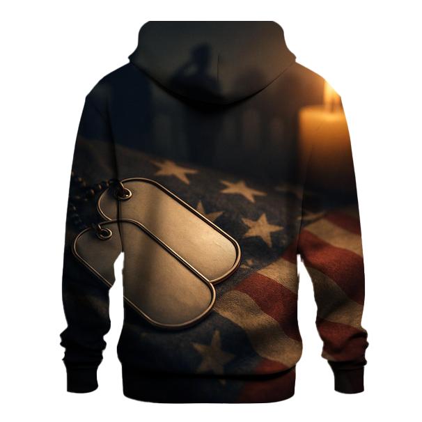 Dog Tags Of A Grateful Nation printed hoodies