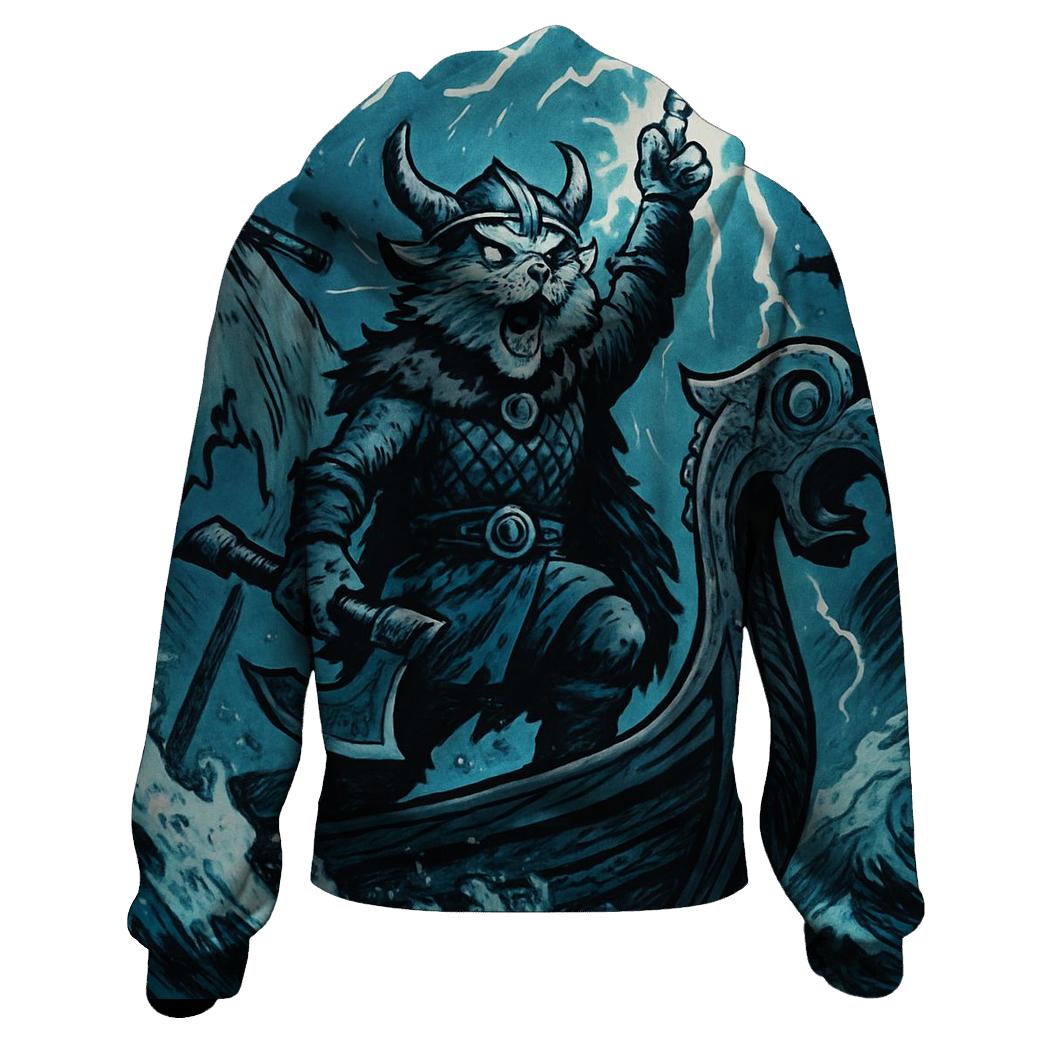 Storm Summoner Viking Cat pullover hoodies