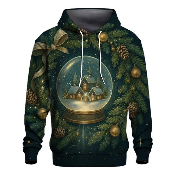 Magical Snow Globe Wreath Portal designer hoodies