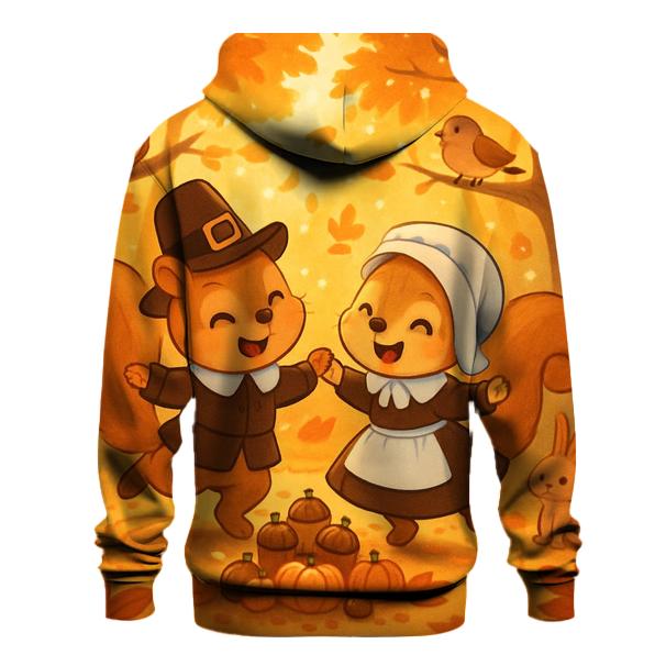 Little Pilgrim Squirrels Harvest Dance graphic hoodies