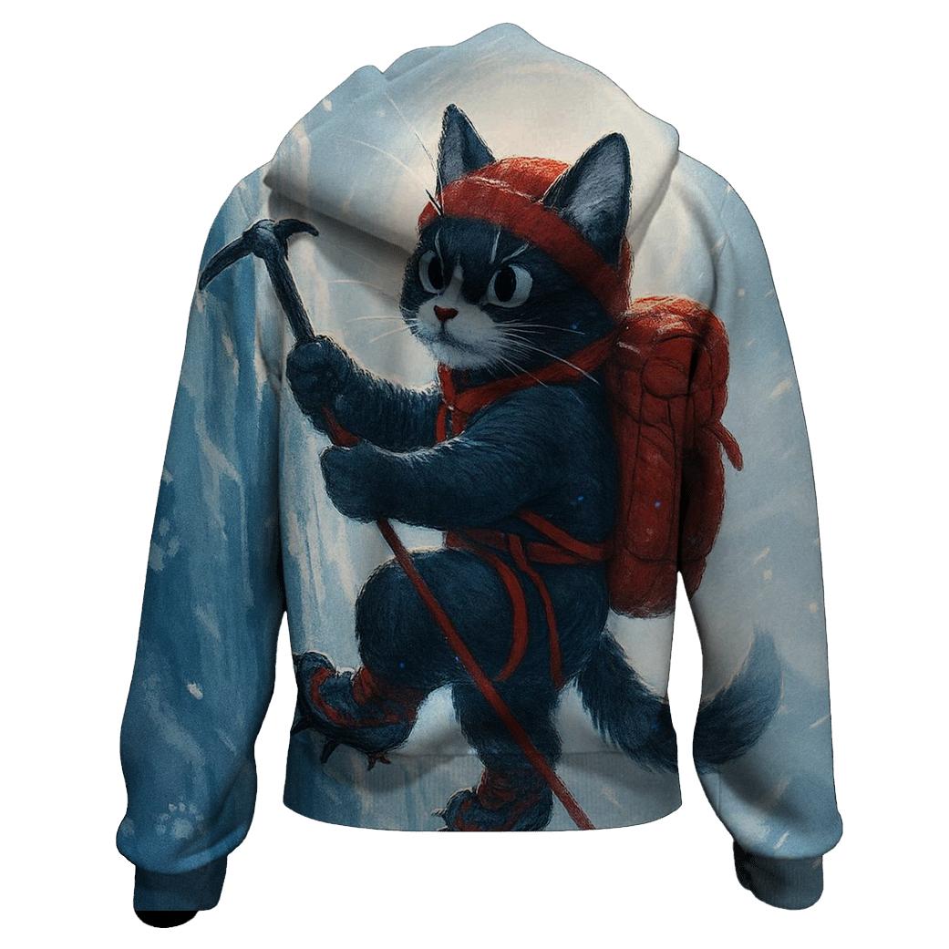 Ice Climber Snow Rescue Cat designer hoodies