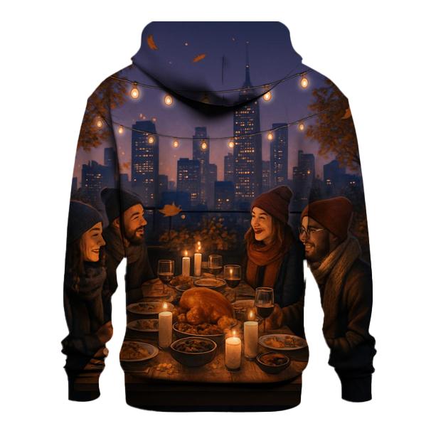 City Rooftop Friendsgiving Glow pullover hoodies