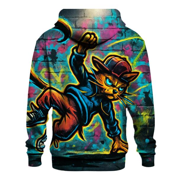 Graffiti Back Alley Breakdance Cat embroidered hoodies