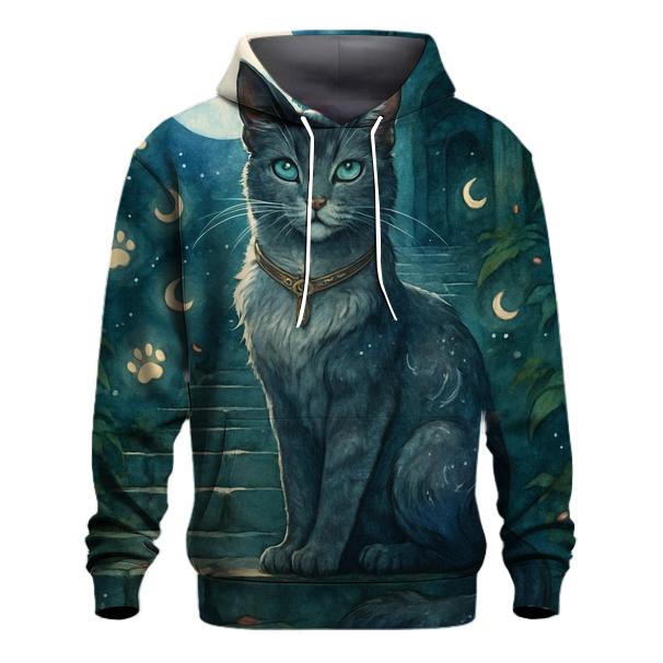 Moonlit Temple Guardian Cat hoodie trends
