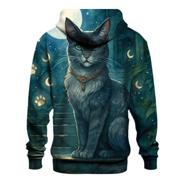 Moonlit Temple Guardian Cat hoodie trends