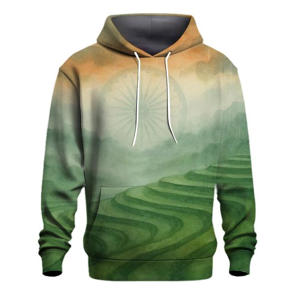 Indian Monsoon Fields Flagscape hoodie trends