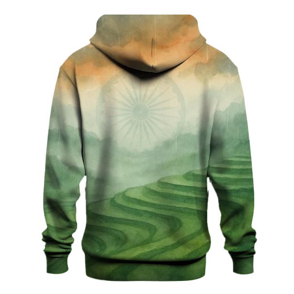 Indian Monsoon Fields Flagscape hoodie trends