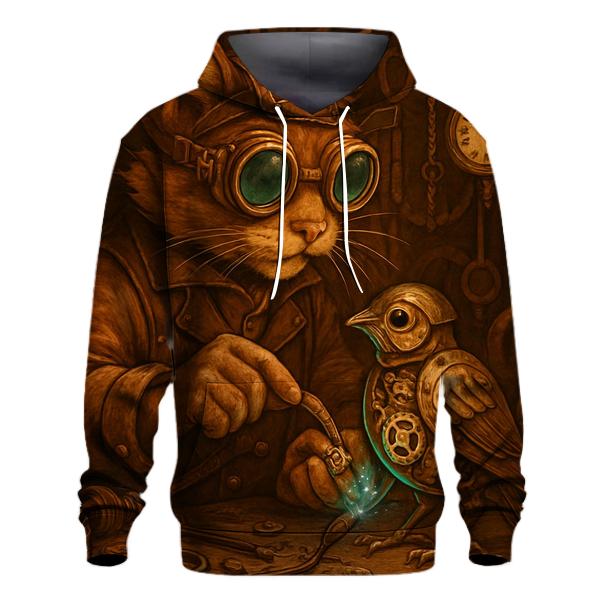 Clockwork Tinkerer Steampunk Cat lightweight hoodies