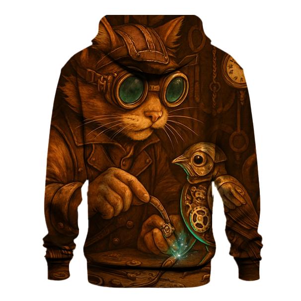 Clockwork Tinkerer Steampunk Cat lightweight hoodies