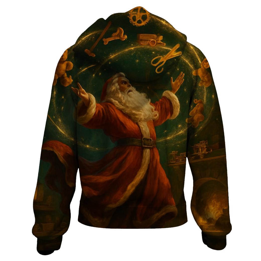 Midnight Workshop Maestro Santa zip-up hoodies