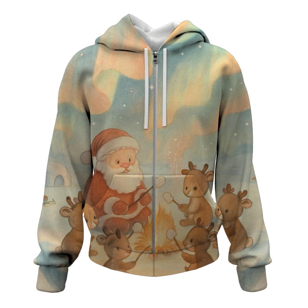 Santa Polar Lights Campfire designer hoodies