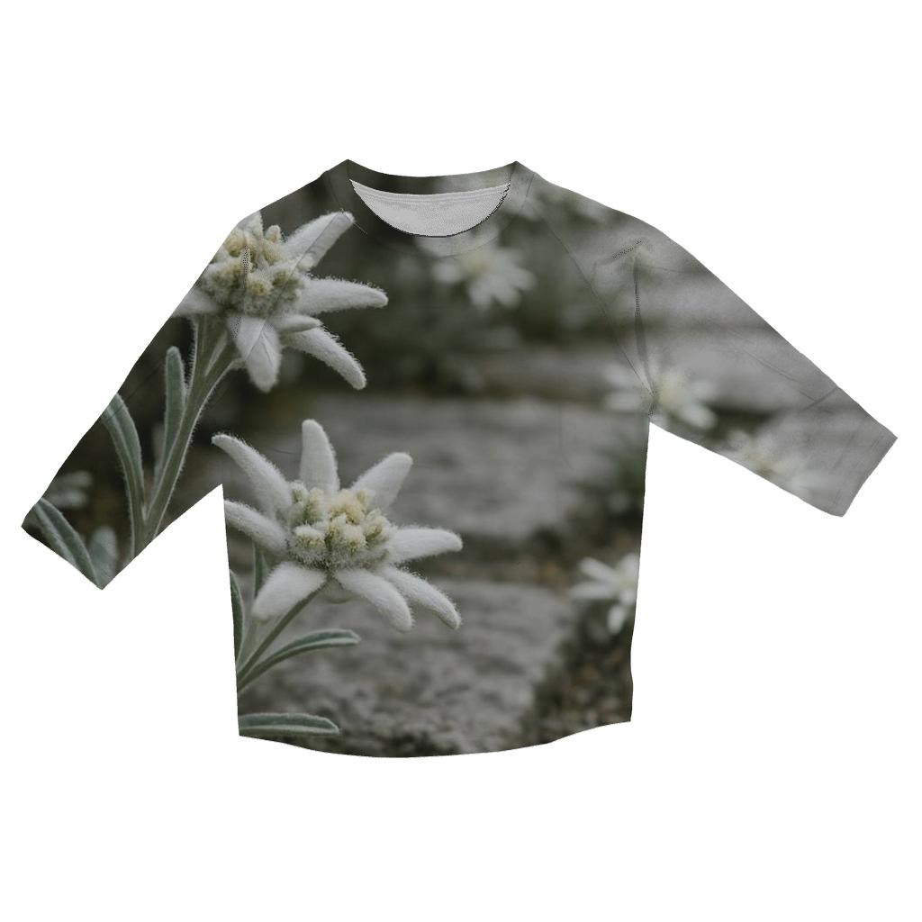 Alpine Edelweiss On Ancient Stone Path trendy 3/4 sleeve tops