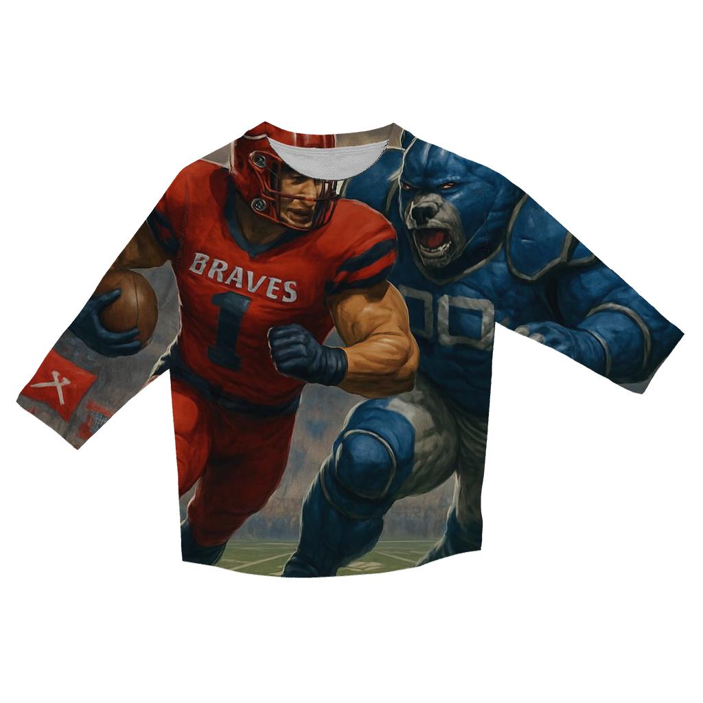 Gridiron Clash At Wrigley Meadows fashion 3/4 sleeve shirts