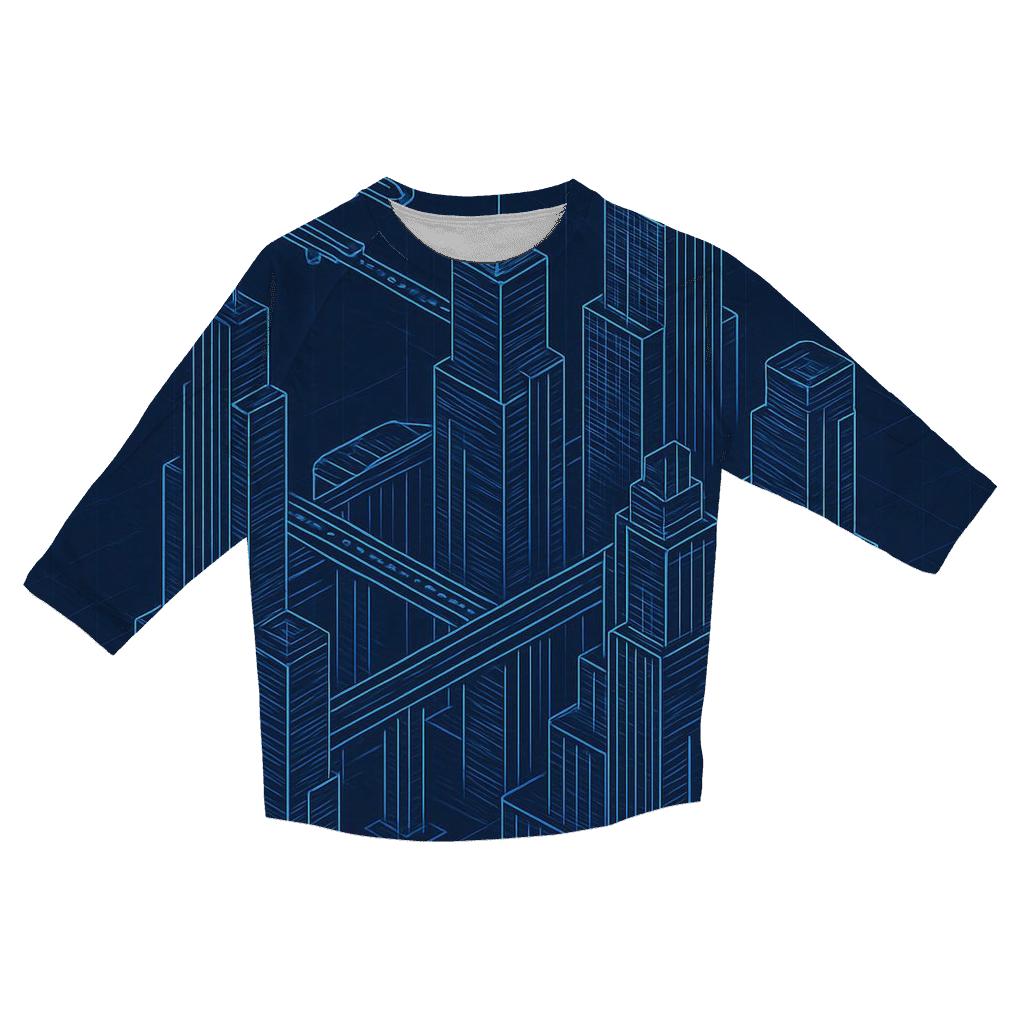 Celestial Blueprint City stylish quarter sleeve tops