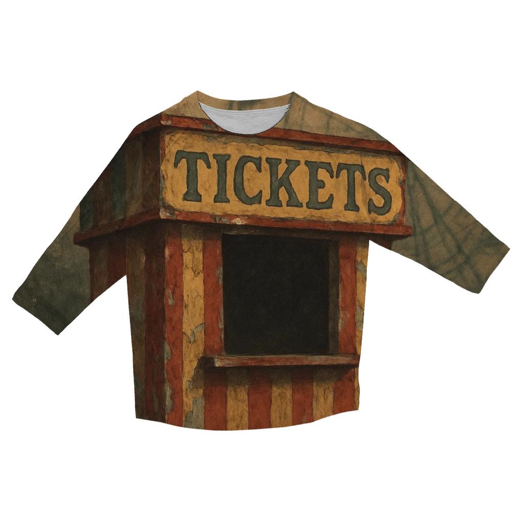 Rusty Carnival Ticket Booth Poster trendy 3/4 sleeve tops