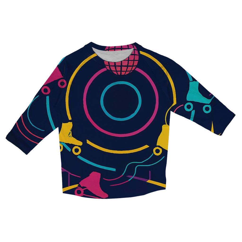 Neon Roller Rink Echo personalized 3/4 sleeve tees