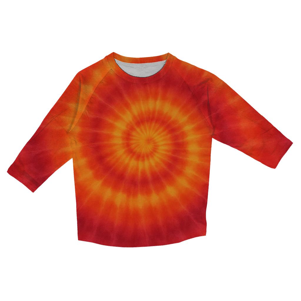 Solar Flare Spiral Overdye Panel fashion 3/4 sleeve shirts