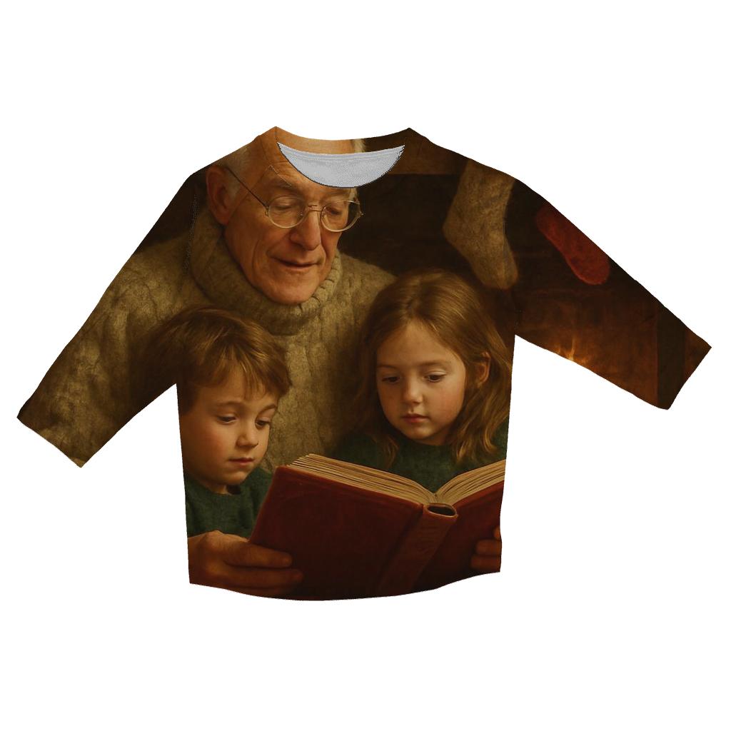 Candlelit Christmas Eve Storytime stylish quarter sleeve tops