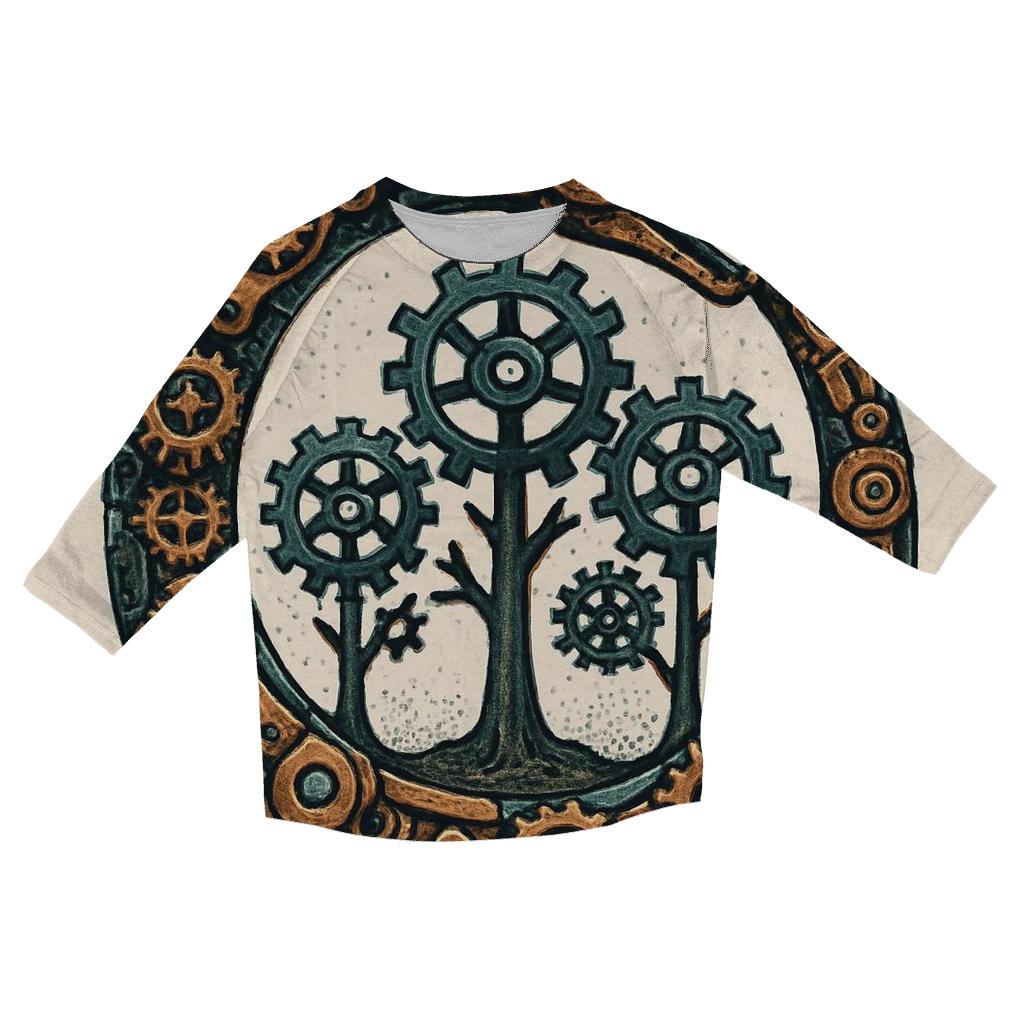 Clockwork Forest Ouroboros printed three quarter sleeve shirts