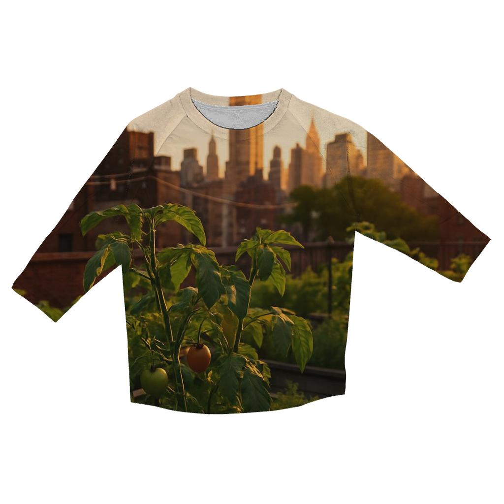 Rooftop Garden View Toward Midtown stylish quarter sleeve tops