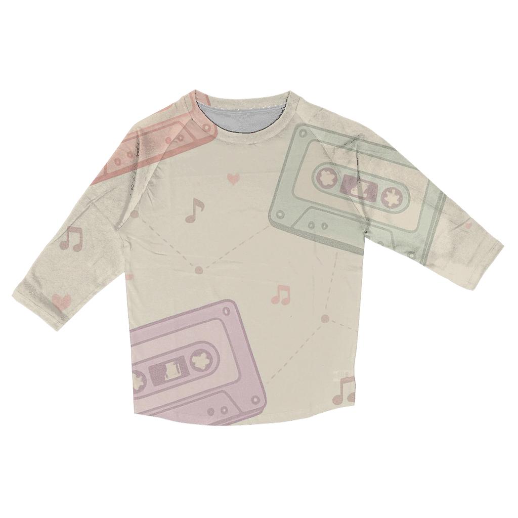 Pastel Cassette Constellation stylish quarter sleeve tops